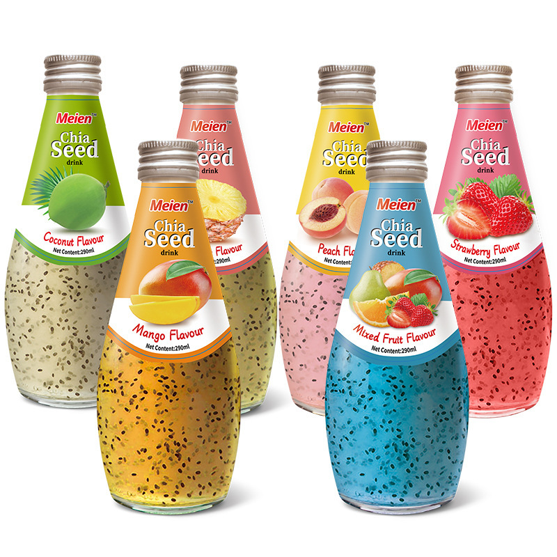 泰国进口美恩奇亚籽果汁饮料290ml*6 草莓芒果椰子混合水果味饮品