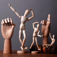 书桌木偶人木头人偶桌面摆件人体模型木质艺品小玩意创意人体