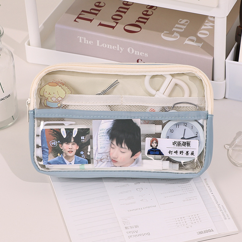 Transparent Pencil Case Student Stationery Box Girls Primary School Students Transparent Stationery Case Pencil Box for Boys 2023 New