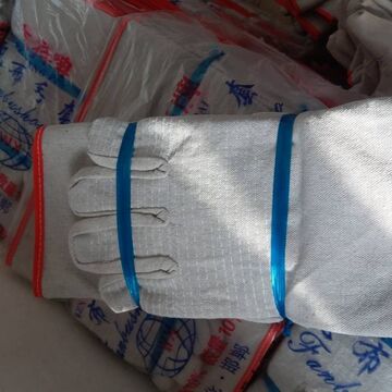 帆布手套双层全衬24线红边建筑机械工作帆布批发耐磨加厚劳保防护