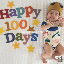 100天婴儿拍照背景布100天百天照相百日拍照打卡布置纪念日创意