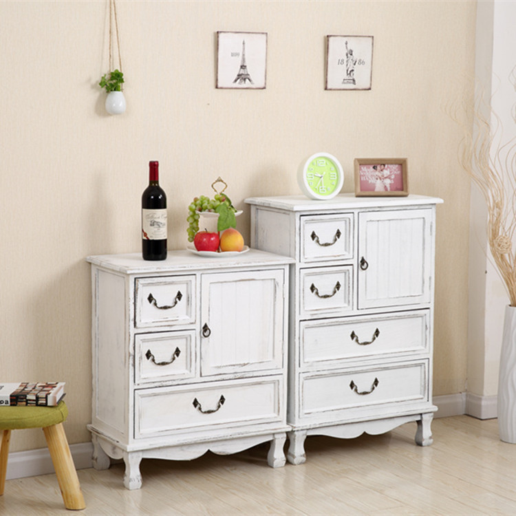 实木地中海斗柜美式储物柜做旧收纳柜客厅复古抽屉多层小柜子整装