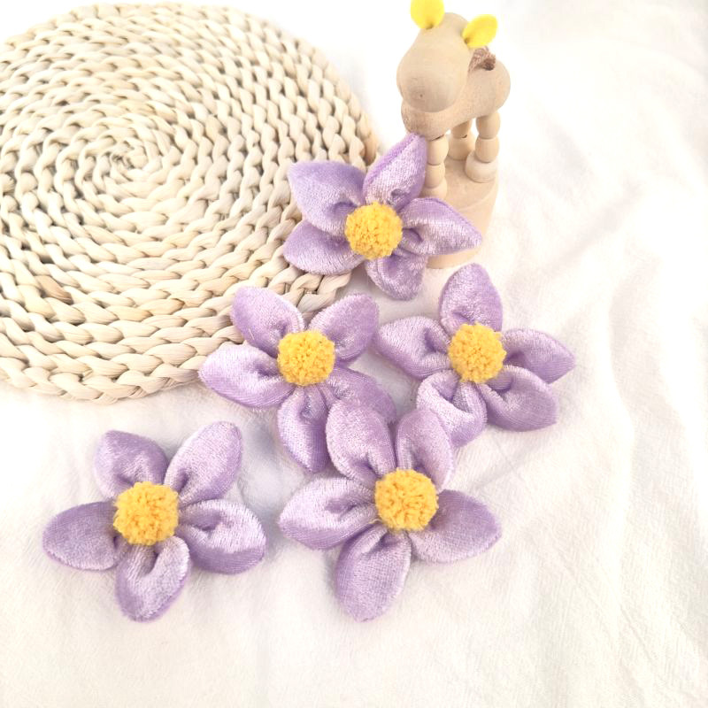 beier gold velvet small flower fox plush headdress flower five petal flower purple flower doll accessories clothing shoes accessories