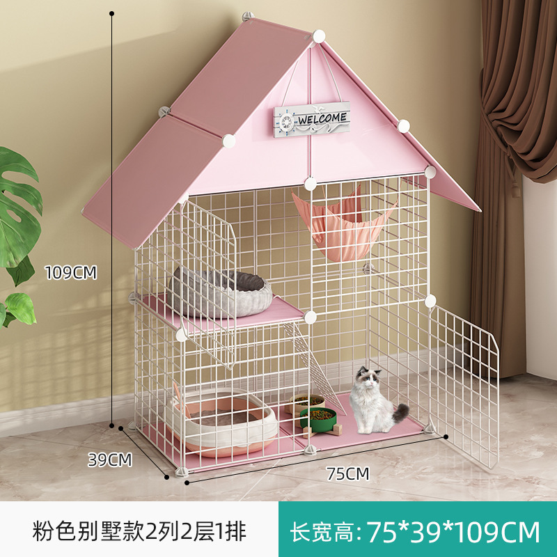 Cat Cage Cat Villa Indoor Luxury Cat Nest Home with Toilet Can Hold Litter Box Kittens Cattery Three Layers Cat House