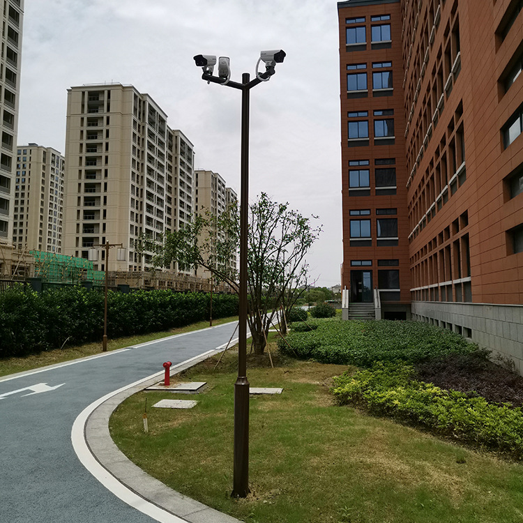 监控立杆3米4米室外摄像机监控杆不锈钢杆子摄像头支架尺寸多