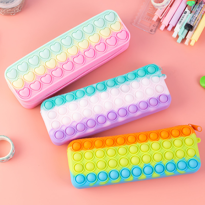 Foreign Trade Silicone Pencil Case Large Capacity Desktop Buggy Bag Decompression Pencil Box Multi-Functional Student Stationery Storage Bag Buggy Bag