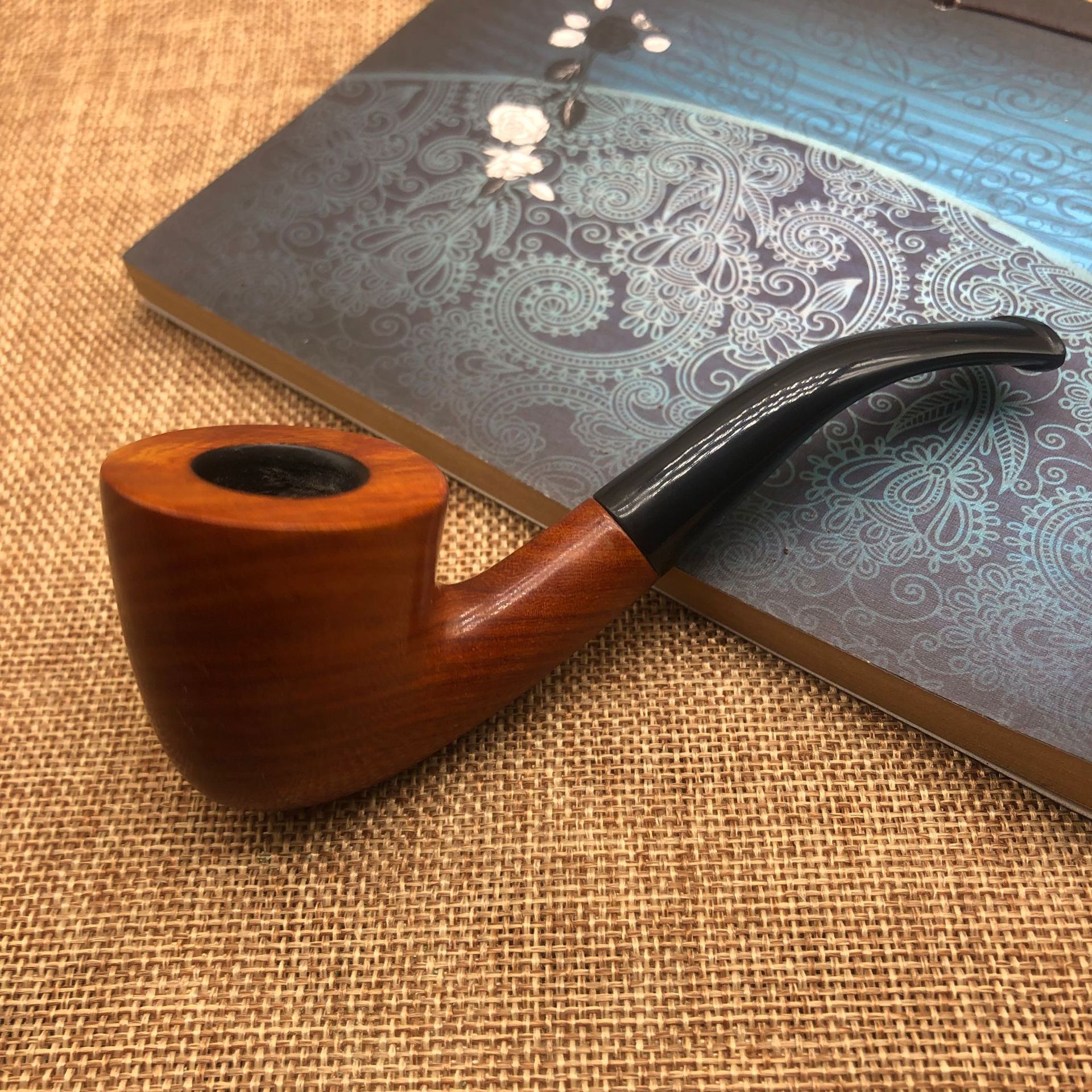 实木老式男士便携烟斗旱烟烟斗花梨木红木烟斗实木烟斗厂家批发