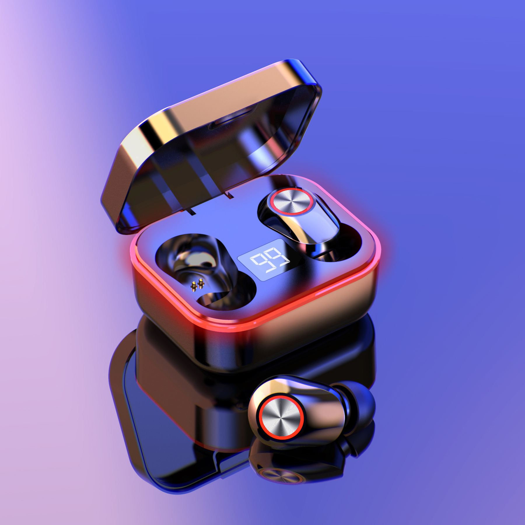 m8无线蓝牙耳机 魔镜 呼吸灯 电量显示 外贸电商