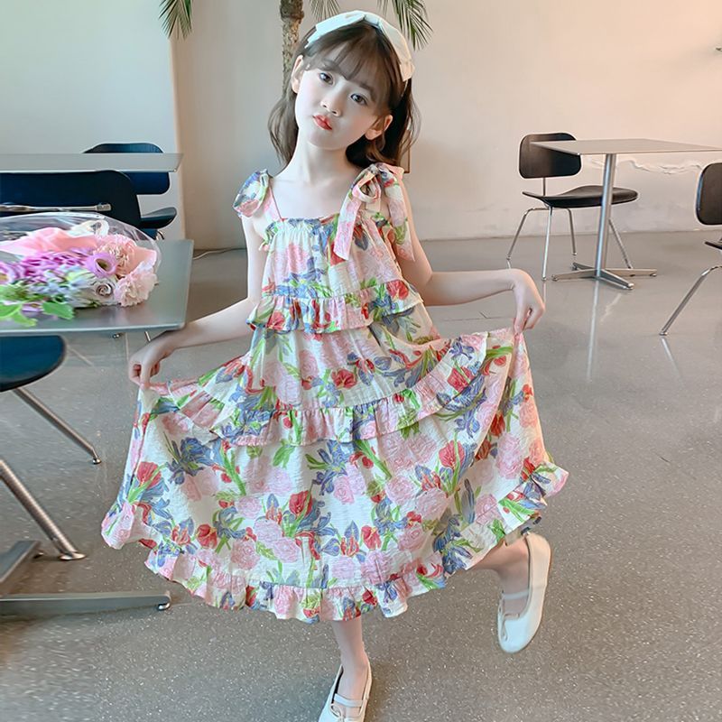 女童夏装连衣裙2024新款儿童公主裙夏季中大童蛋糕裙小女孩吊带裙