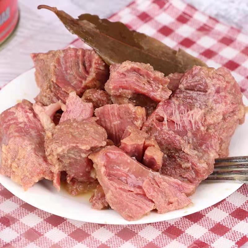 俄罗斯风味牛肉罐头 开罐即食户外午餐肉 地图牛肉罐装400克