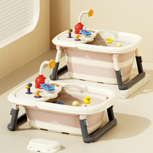 新生儿浴盆宝宝成长型澡盆可折叠幼儿可躺可坐大号浴桶小孩泡澡桶
