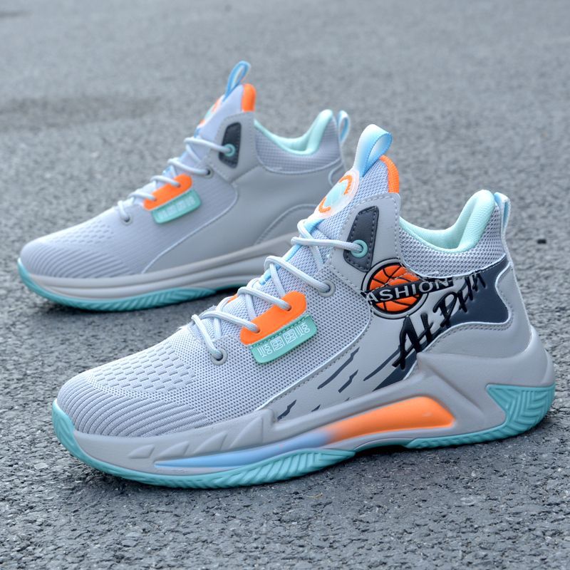篮球鞋男夏季新款网面透气防臭跑步鞋男生潮鞋高帮球鞋鞋-阿里巴巴