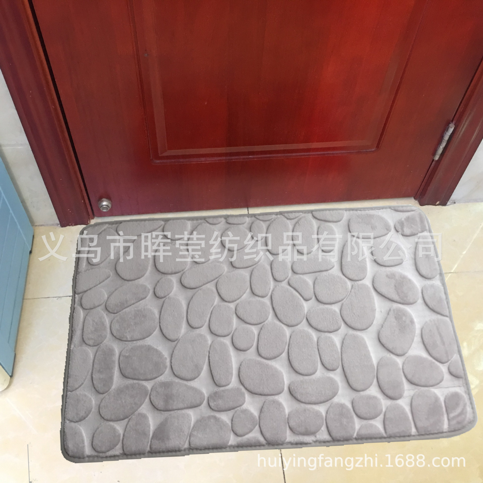 Cross-Border Amazon Solid Color Cobblestone Bathroom Toilet Two-Piece Set Carpet Home Non-Slip Hydrophilic Pad One Piece Dropshipping