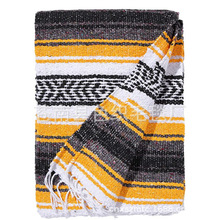 2023梭织手工墨西哥毯瑜伽毯披肩毯线毯带须毯沙滩野餐毯再生棉毯