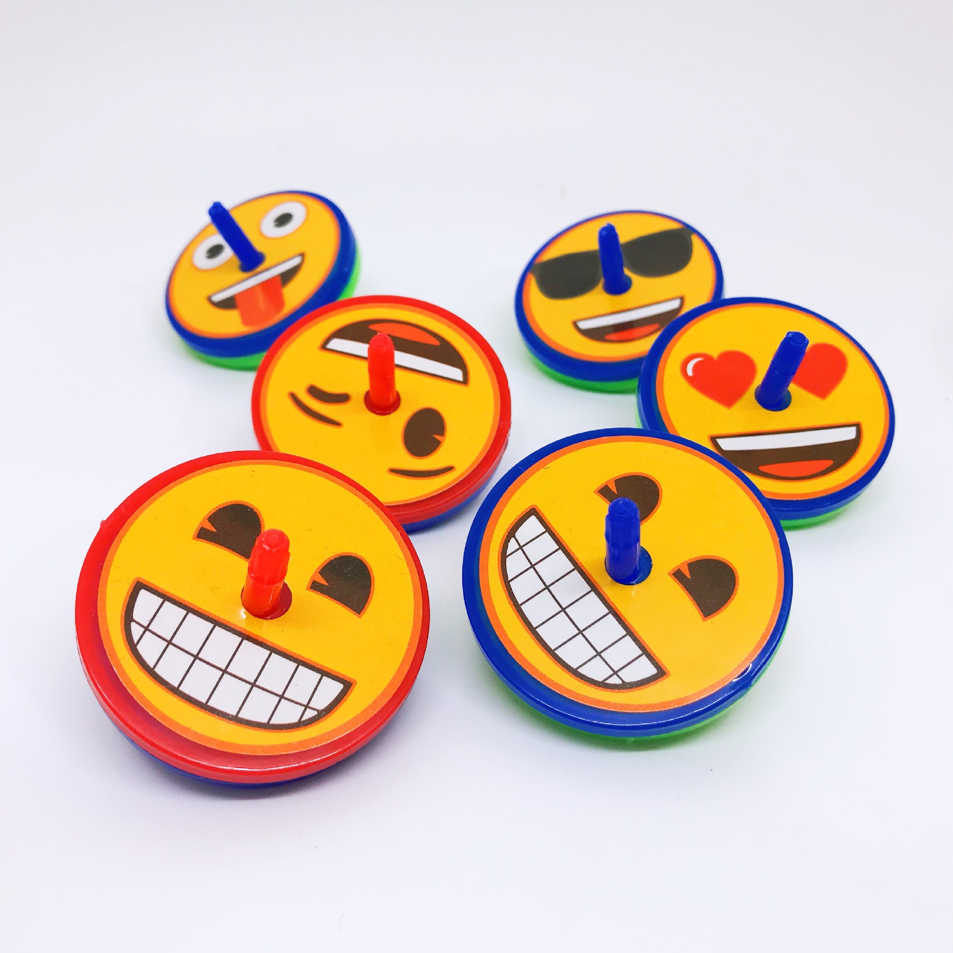 儿童手转小陀螺笑脸手动陀螺创意表情酷炫趣味小玩具地摊彩盒礼品