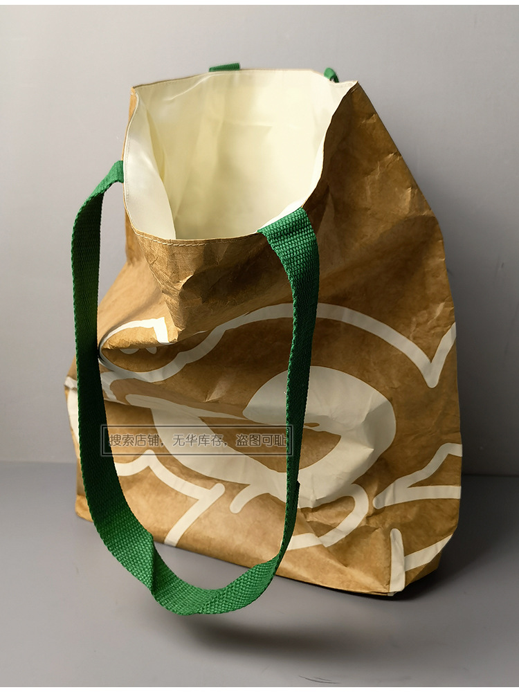 批发(工厂库存--杜邦纸袋子)轻薄文艺环保袋大容量购物袋手提单