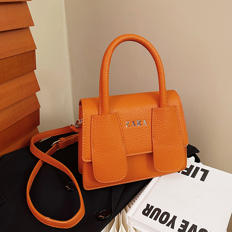 2023 Spring New Popular Retro Portable Small Solid Color Square Bag Simple Casual Women's Bag Western Fashion Shoulder Bag