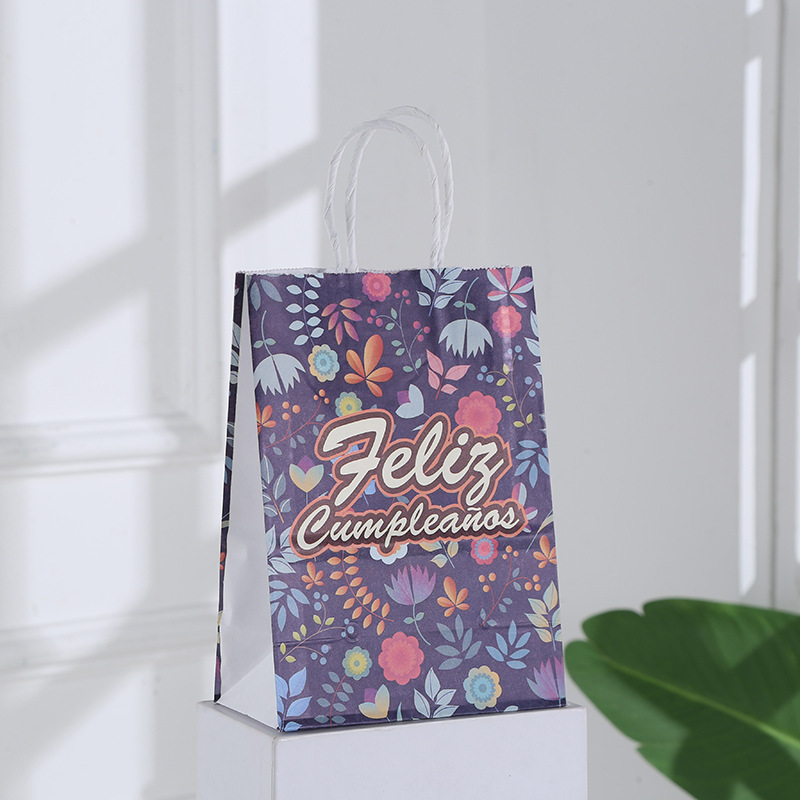 Western Birthday Gift Bag Customized Printing Gift Bag Wholesale Kraft Paper Portable Paper Bag Candy Bag