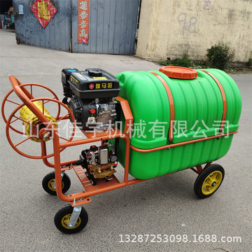 汽油手推式打药机 远射程卷管喷雾器 畜牧养殖业消杀机 佳宇机械