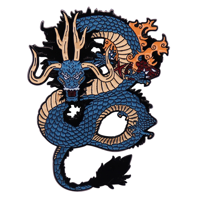 霸气青龙飞龙胸针徽章衣服背包别针金属配饰-阿里巴巴
