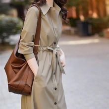 薄款风衣女2024春装新款韩版气质流行小个子大衣中长款衬衫外套