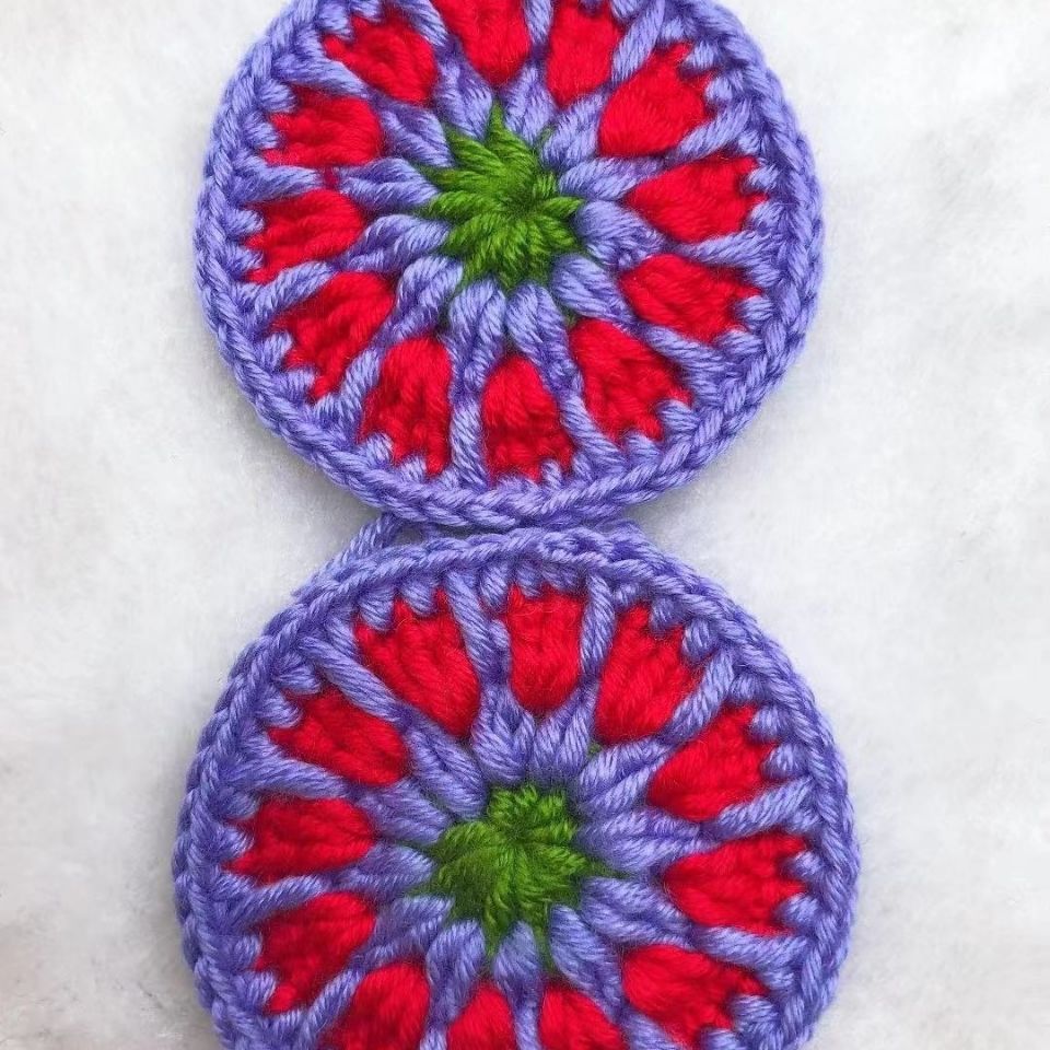 纯手工勾织毛线居家拖鞋后跟花成品新款鞋底花,花样,颜色随机发