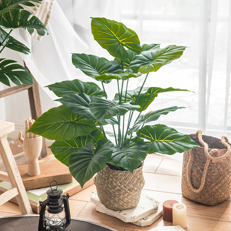 北欧客厅仿真绿植龟背绿植摆件假花ins风装饰小盆栽桌面摆设创意