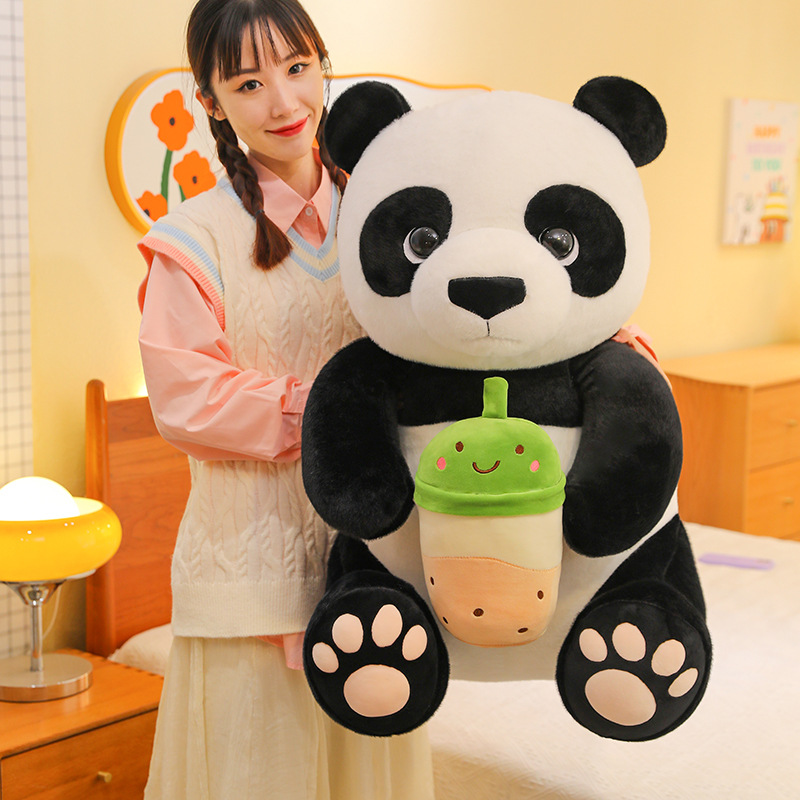 小红书同款奶茶熊猫公仔毛绒玩具女生大号抱枕大熊猫玩偶纪念礼品