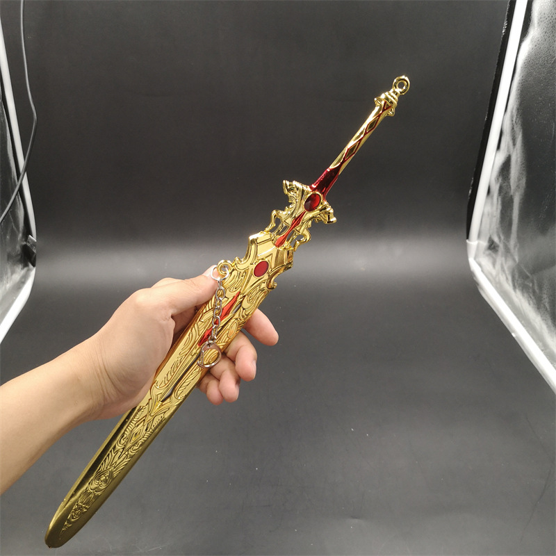 斗罗周边59大42中22小厘米唐三七杀剑金色武器模型摆件玩具未开刃