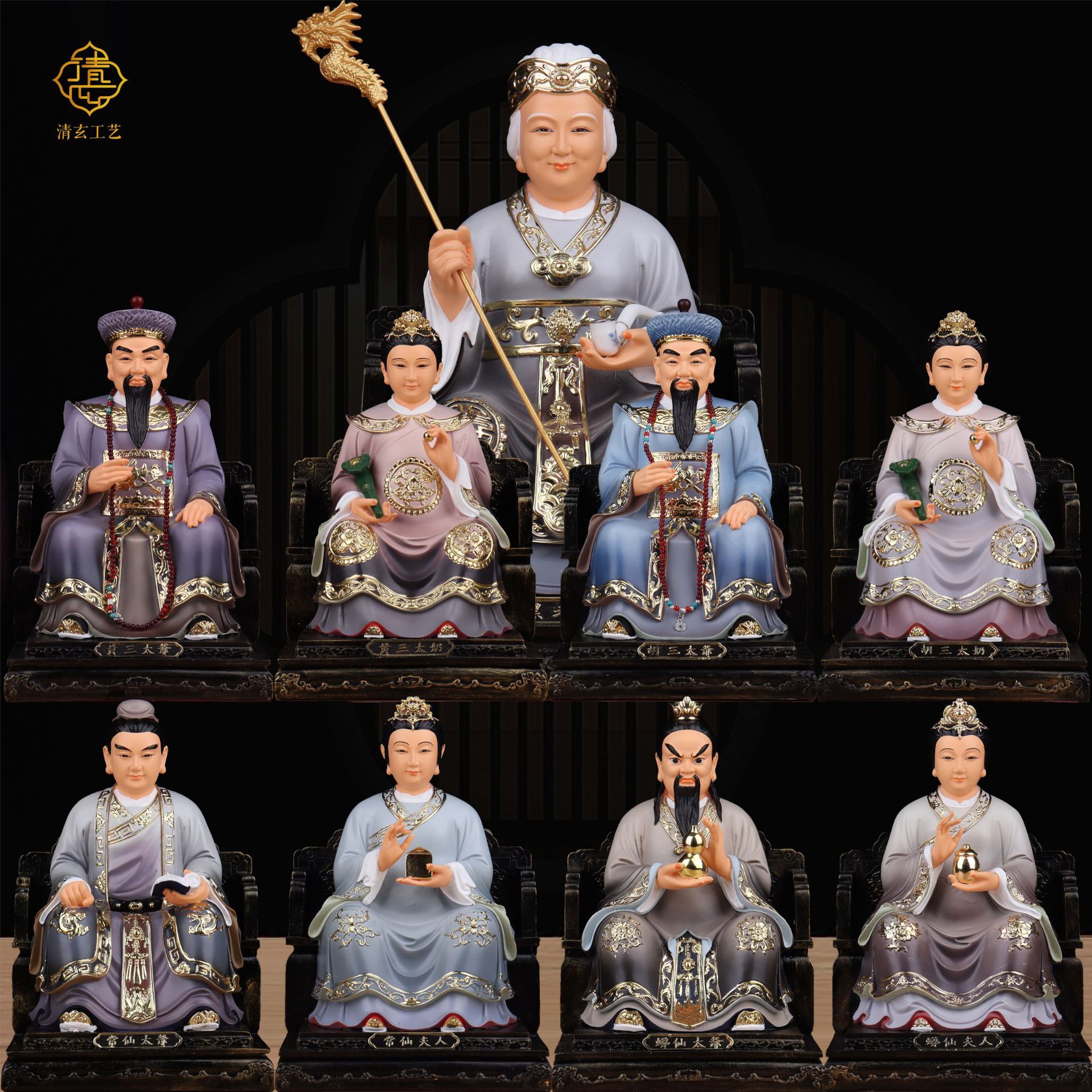 胡三太爷胡三太奶像黄三太爷太奶像体真身四大家族仙家神像摆件