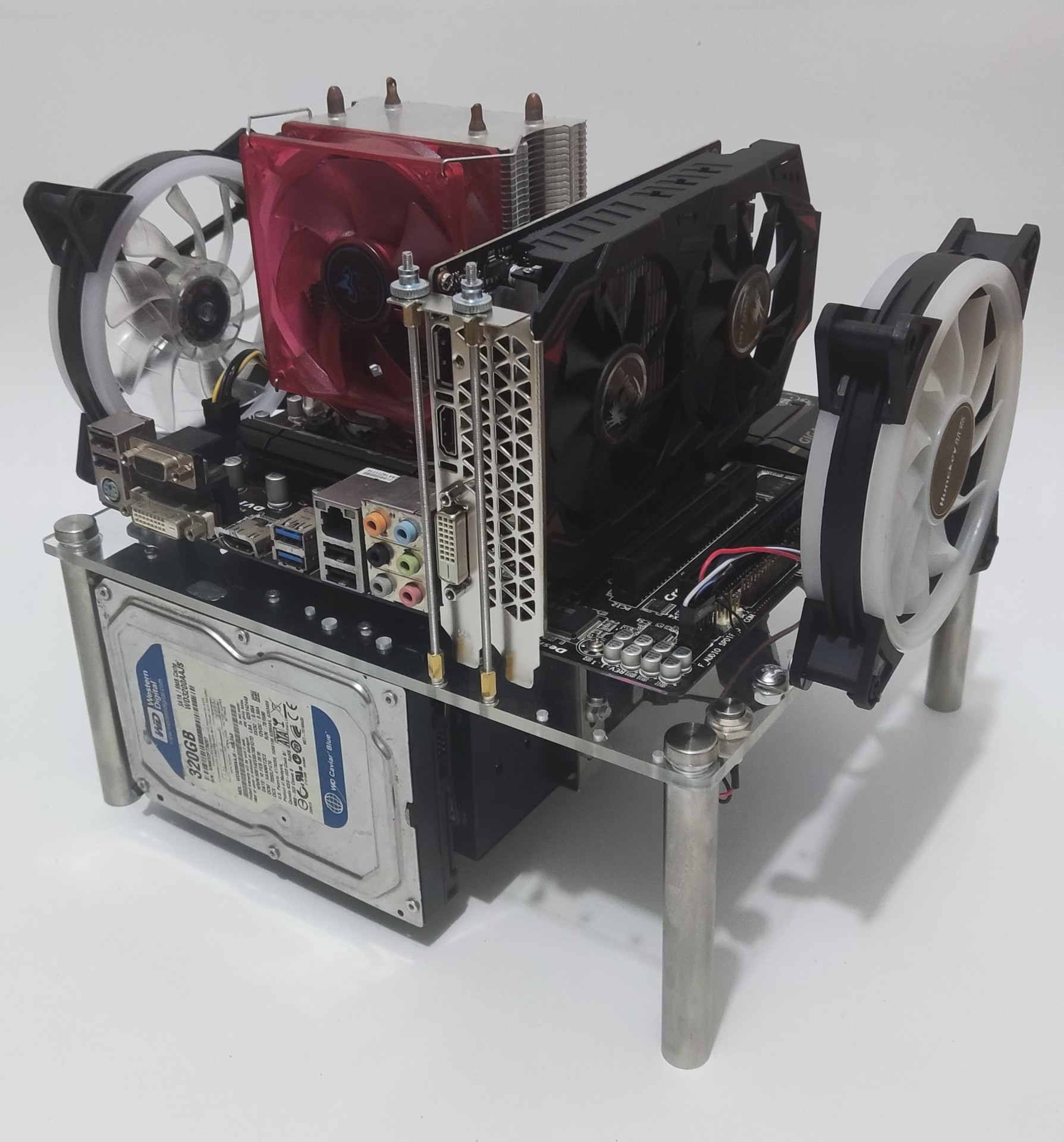 亚克力机箱侧板面板玻璃电脑台式机箱itx开放式matx透明diy创意