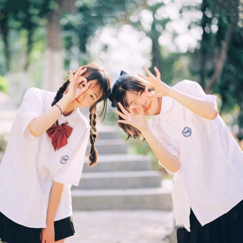 台湾师大附中衬衫女校服jk制服夏短袖白衬衫百褶裙套装班服毕业服
