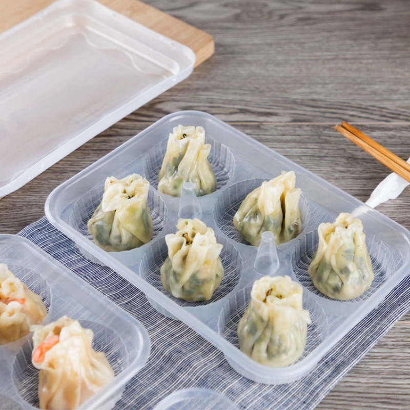 馄饨盒子一次性包子盒小笼包打包盒4格6格格装烧麦灌汤包盒外卖盒