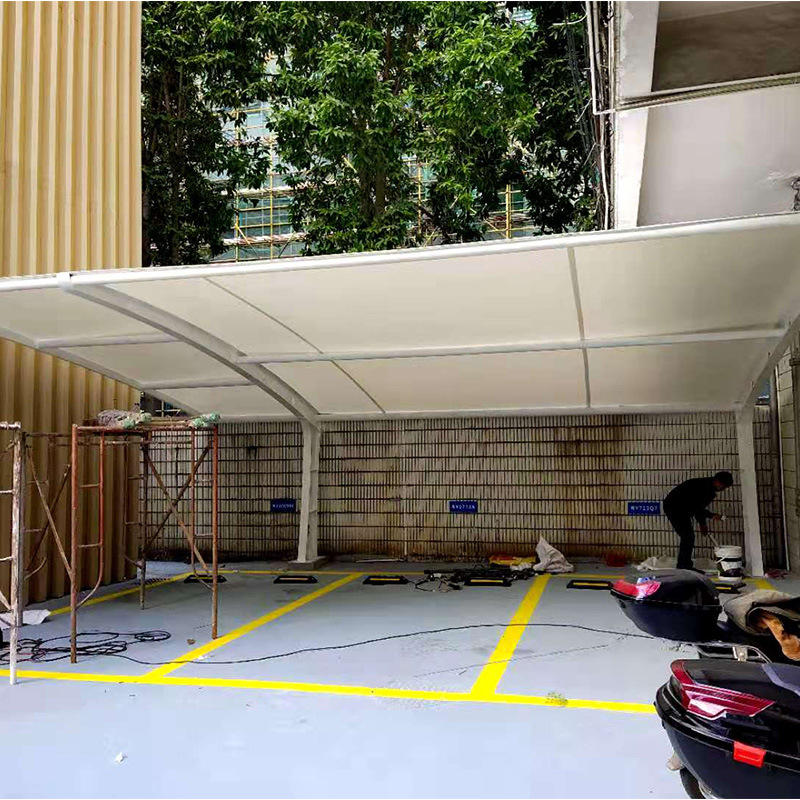 膜结构车棚单车棚小区电动车充电桩停车雨棚 钢结构张拉膜