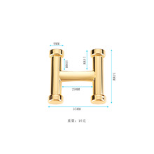 昊晟2022新款箱包五金配件H扣 锌合金浅金色工字扣批发装饰扣现货