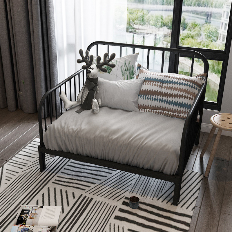 工厂铁艺沙发床伸缩可折叠客厅多功能小户型网红款单人双人两用坐