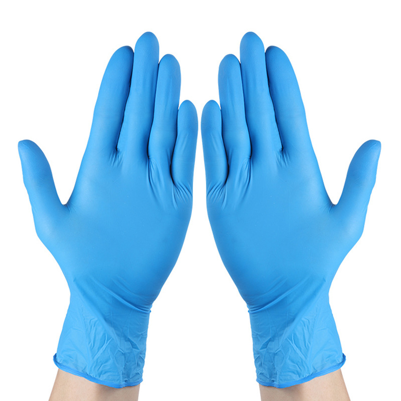 俊达粤龙 一次性丁腈手套 实验室防护蓝色无粉 非无菌 橡胶手套