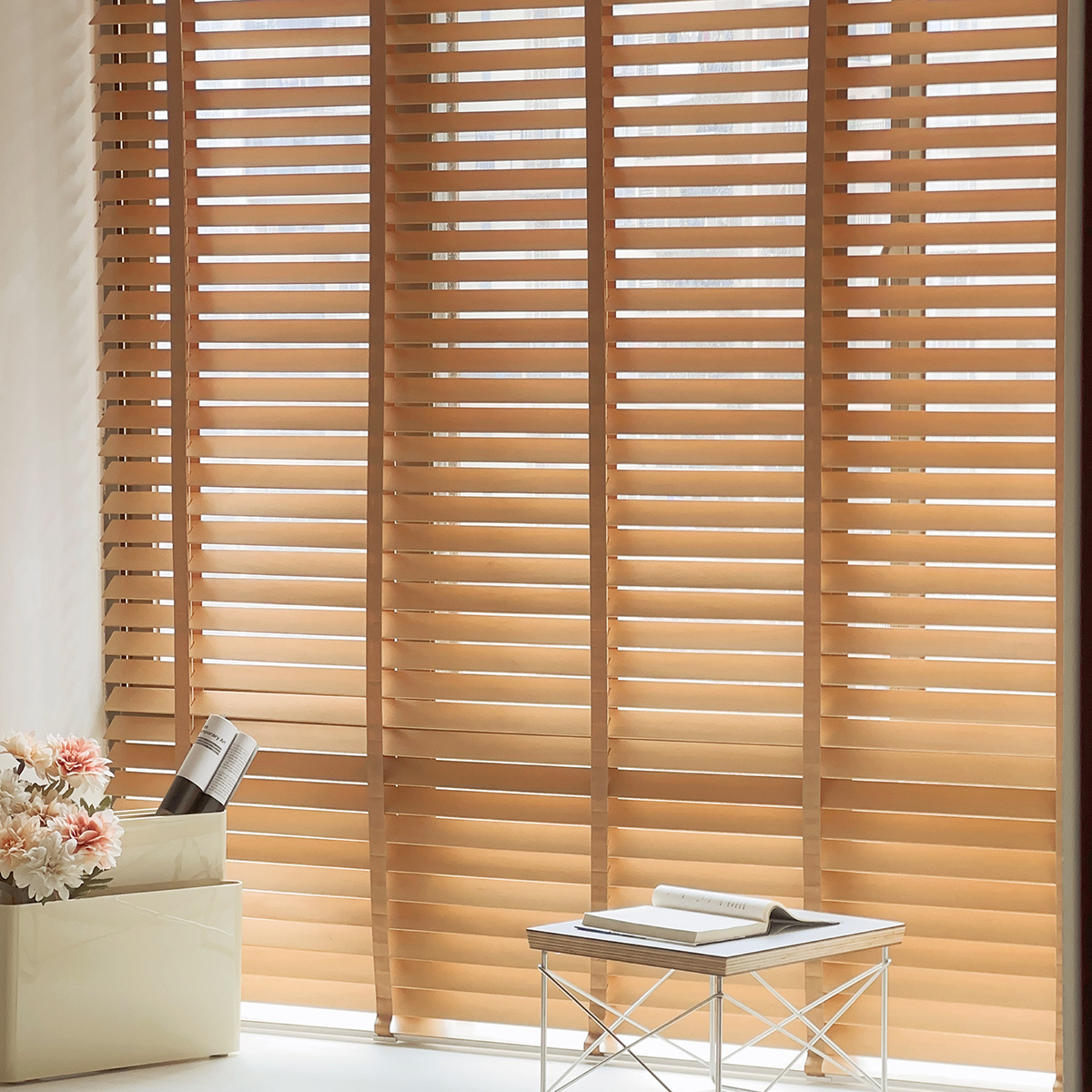 Electric Solid Wood Blinds Louver Curtain Guangzhou Factory Direct Sales Window Hotel Villa Study Basswood Wood Blinds Curtain