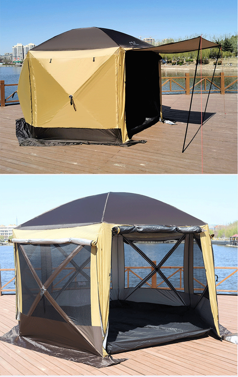 六角帐 自动帐篷防雨帐篷户外六角帐篷凉棚露营车载大帐篷