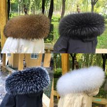 Luxury Natural Real Raccoon Fur Scarf Winter Fashion Coat跨