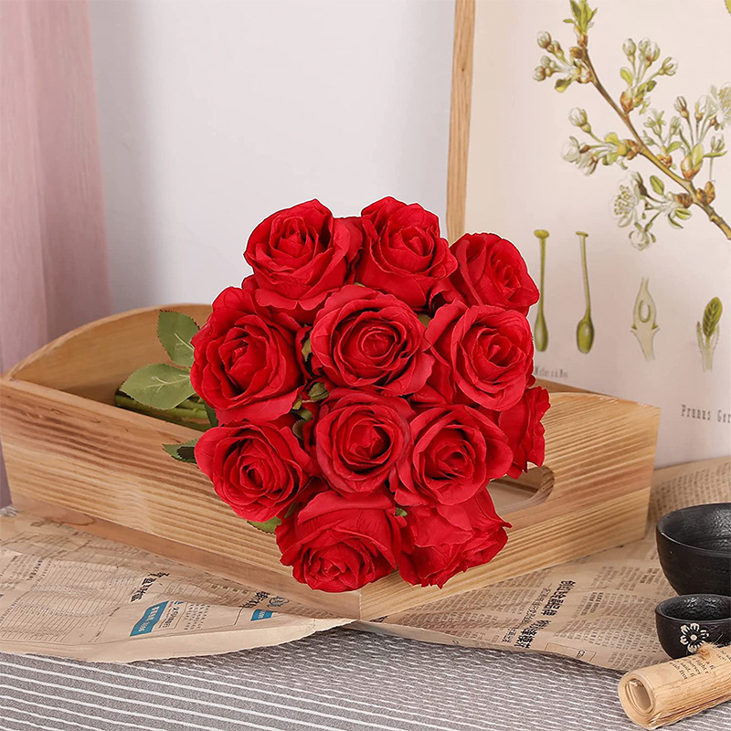 artificial rose valentine‘s day plastic juanhua bouquet fake flower for wedding living room table decoration emulational flower decoration