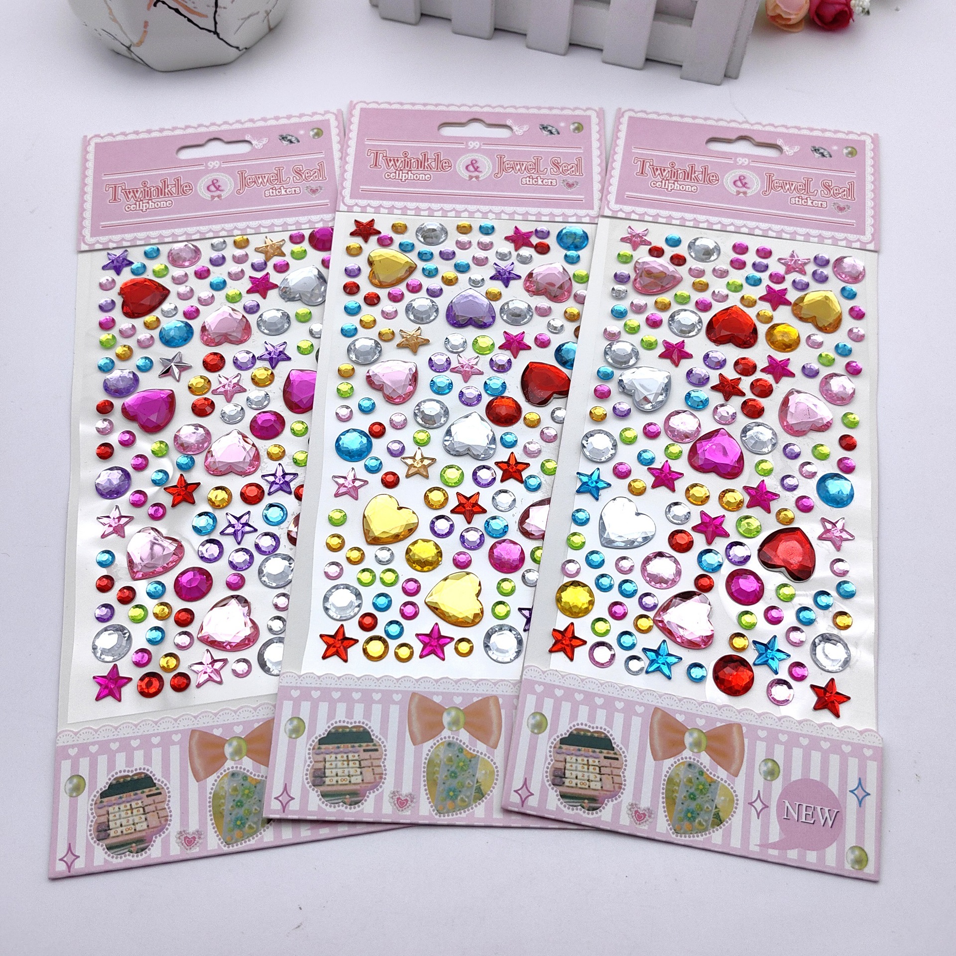 Large Cartoon Starry Children's Creative Decorative Stickers Diy Crystal Stickers Acrylic Diamond Stickers One Piece Hair