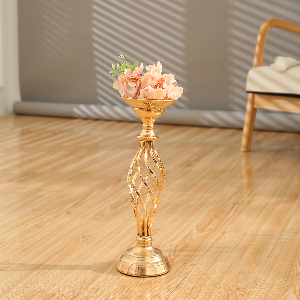 Fashion Creative Furnishings Candlestick Home Romantic European High-End Flower Container Gold Wedding Banquet Decoration Ornaments