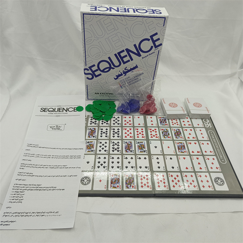 Cross-Border Sequence Game English Sequence Camouflage Fancy Five-in-a-Row Board Game Party Game Card