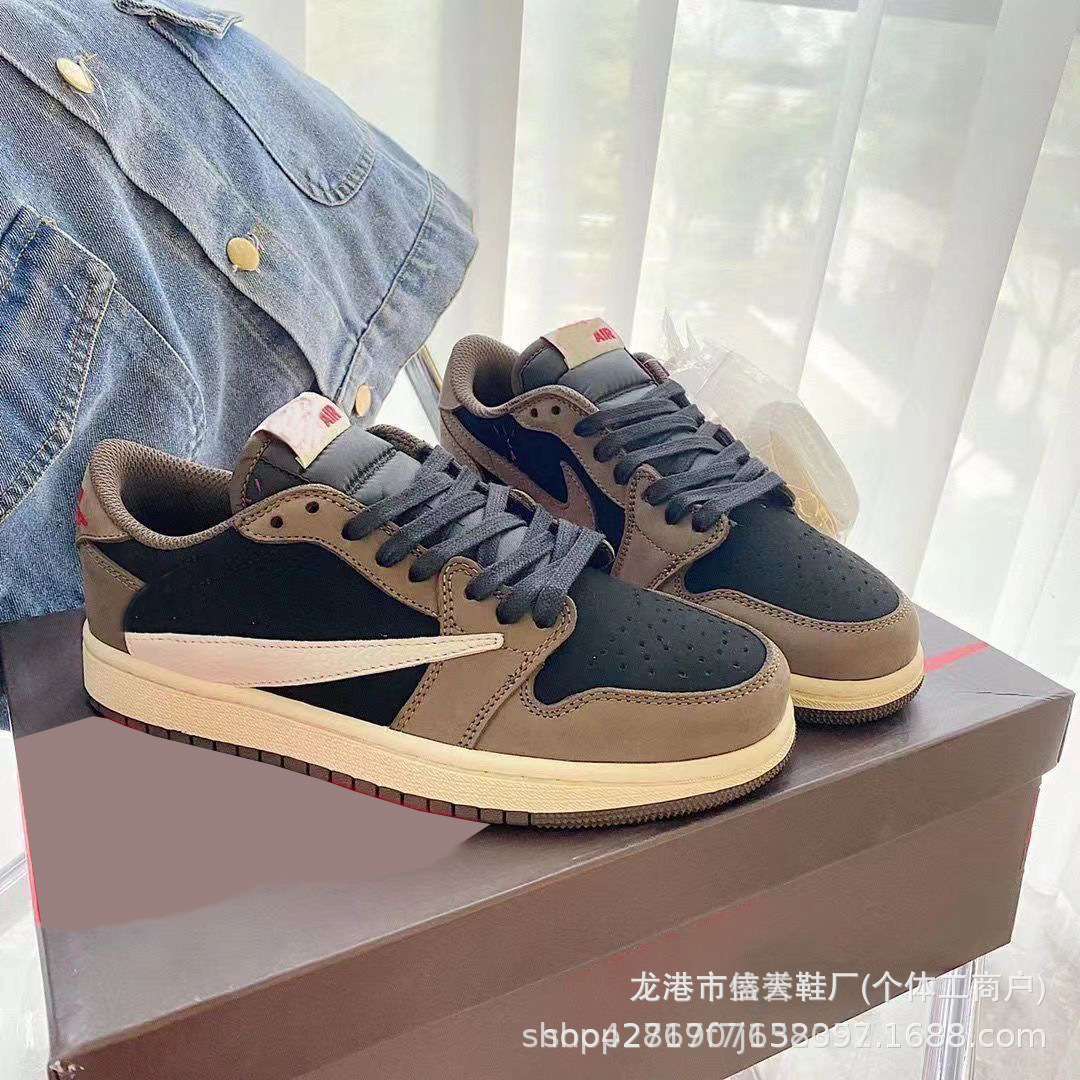 纯原aj1闪电倒钩男女百搭休闲情侣男女生藤原轻便运动低帮运动鞋