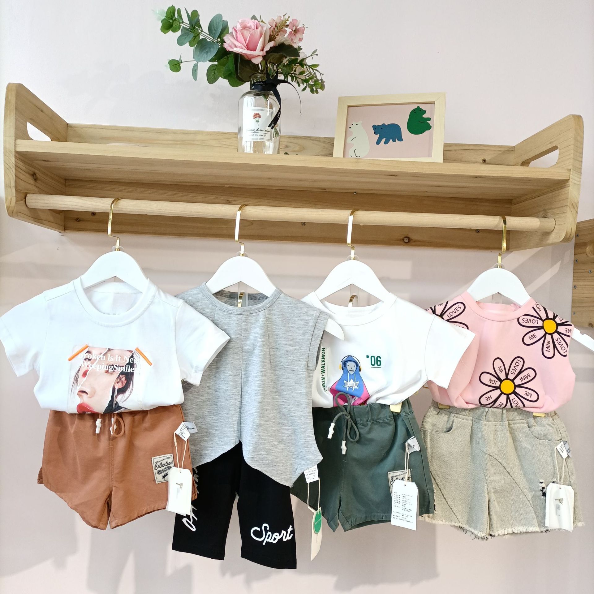 英氏 卡姿果果儿童夏款套装 童装尾货工厂批发一线品牌折扣货源