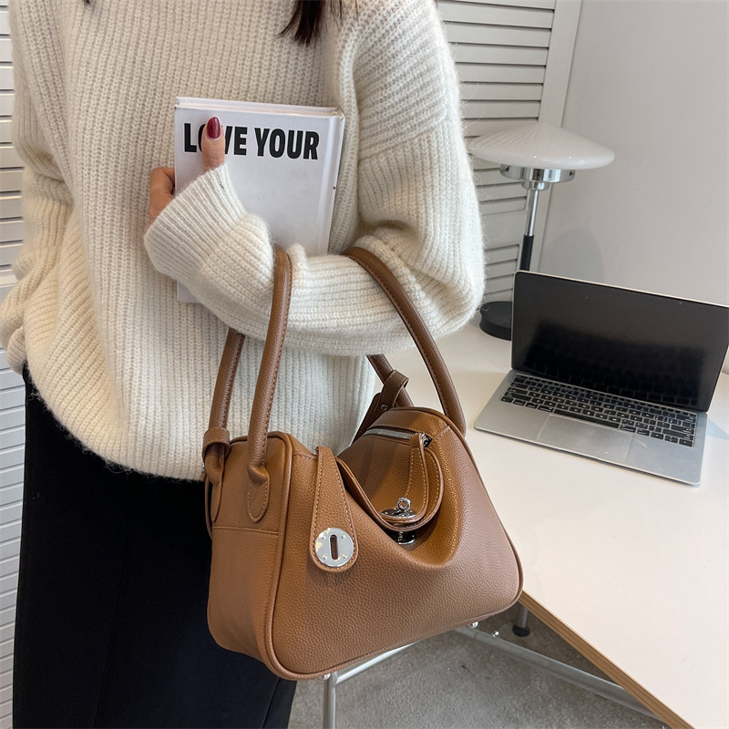 Lindy Bag Doctor Bag Lychee Pattern Underarm Bag 2022 New Shoulder Handbag European and American Fashion Versatile Women's Bag