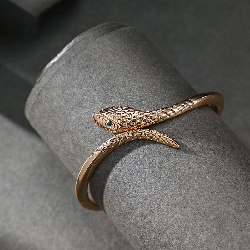 欧美个性夸张复古蛇形手镯优雅神秘美杜莎手环带弹簧手饰手链批发