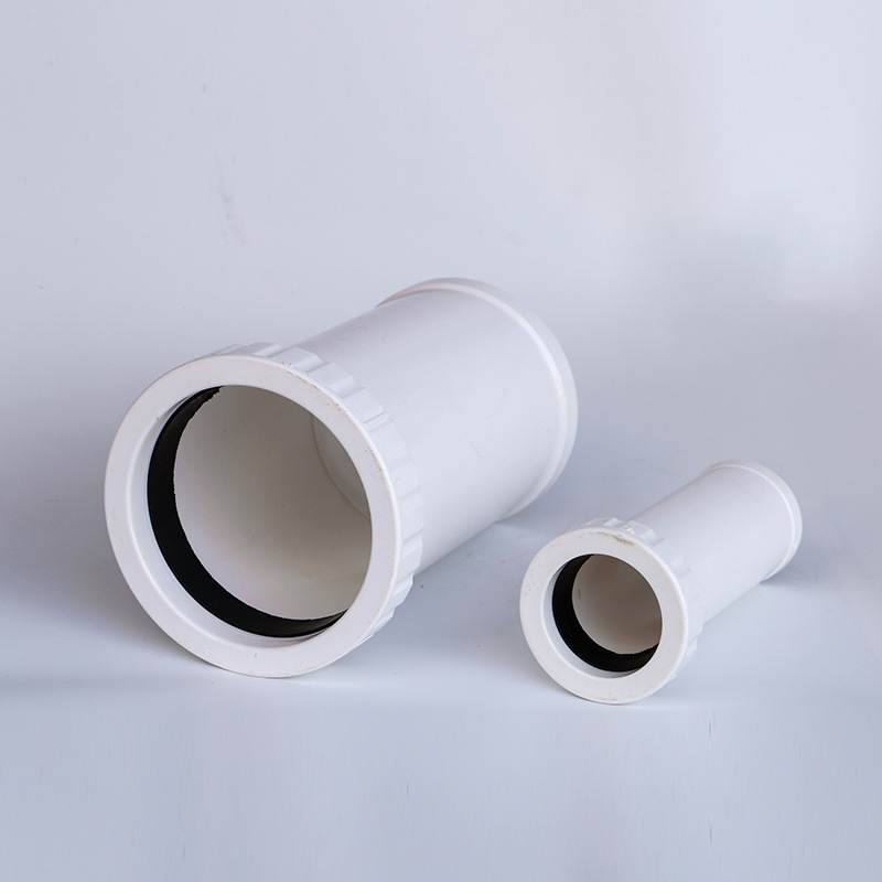 天力管塑料pvc加长加厚伸缩节管道连结接头批发大小口径厂家供应