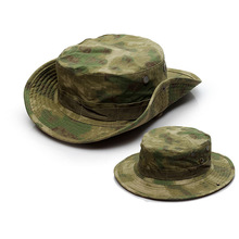 军迷户外成人帽子战术迷彩伪装帽圆边帽作训防晒防风奔尼帽解放帽